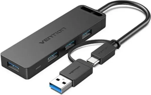 Hub USB 3.0 y Tipo-C Vention CHTBB/ 4xUSB/ USB Tipo-C PD