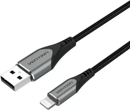 Cable USB 2.0 Lightning Vention LABHH/ USB Macho - Lightning Macho/ 2m/ Gris