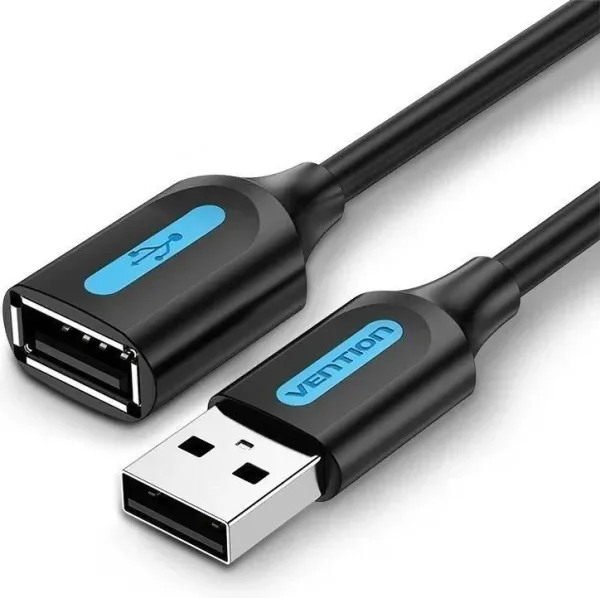 Cable Alargador USB 2.0 Vention CBIBD/ USB Macho - USB Hembra/ 50cm/ Negro