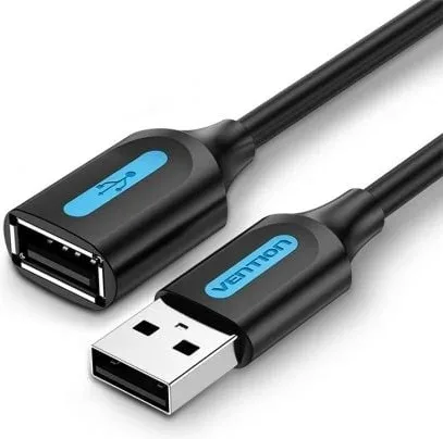 Cable Alargador USB 2.0 Vention CBIBH/ USB Macho - USB Hembra/ 480Mbps/ 2m/ Negro