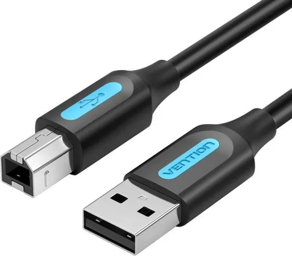 Cable USB 2.0 Impresora Vention COQBF/ USB Tipo-B Macho - USB Macho/ 480Mbps/ 1m/ Negro