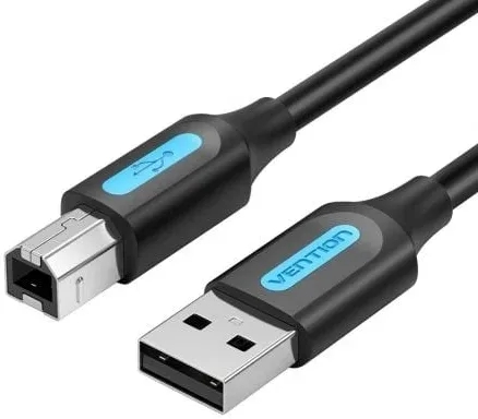 Cable USB 2.0 Impresora Vention COQBI/ USB Tipo-B Macho - USB Macho/ 480Mbps/ 3m/ Negro