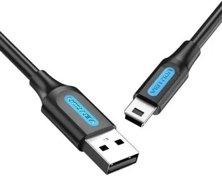 Cable USB 2.0 Vention COMBH/ USB Macho - MiniUSB Macho/ Hasta 10W/ 480Mbps/ 2m/ Negro