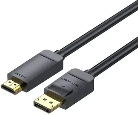 Cable Conversor Vention HAGBF/ DisplayPort Macho - HDMI 4K Macho/ 1m/ Negro