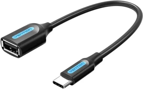 Cable USB 2.0 Vention CCSBB/ USB Tipo-C Macho - USB Hembra/ 15cm/ 480Mbps/ Negro