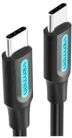 Cable USB 2.0 Tipo-C Vention COSBG/ USB Tipo-C Macho - USB Tipo-C Macho/ Hasta 60W/ 480Mbps/ 1.5m/ Negro