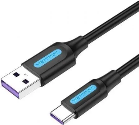 Cable USB 2.0 Tipo-C Vention CORBF/ USB Macho - USB Tipo-C Macho/ 480Mbps/ 1m/ Negro