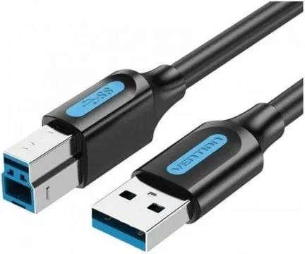 Cable USB 3.0 Vention COOBH/ USB Tipo-B Macho - USB Macho/ 5Gbps/ 2m/ Negro