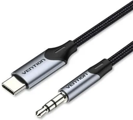 Cable Conversor Audio Vention BGKHF/ USB Tipo-C Macho - Jack 3.5 Macho/ 1m/ Gris