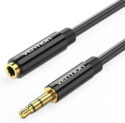Cable Estéreo Vention BBZBD/ Jack 3.5 Macho - Jack 3.5 Hembra/ 50cm/ Negro