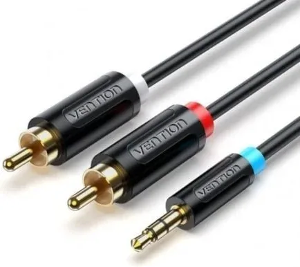 Cable Estéreo Vention BCLBF/ Jack 3.5 Macho - 2x RCA Macho/ 1m/ Negro