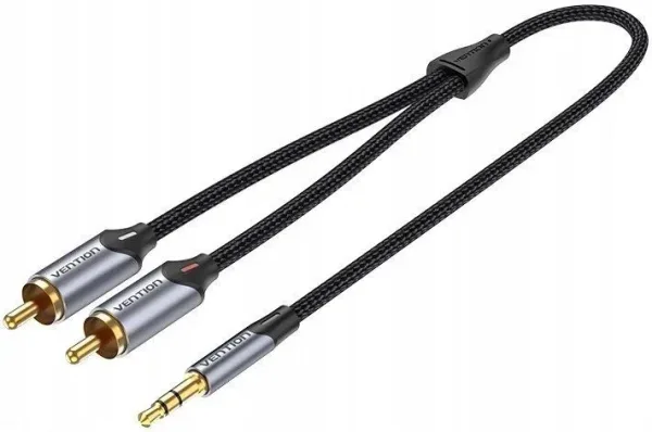 Cable Estéreo Vention BCNBH/ Jack 3.5 Macho - 2x RCA Macho/ 2m/ Gris