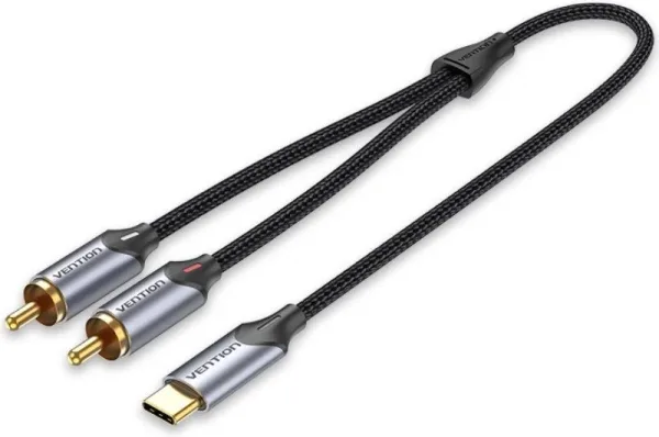 Cable Conversor Vention BGUHG/ 2x RCA Macho - USB Tipo-C Macho/ 1.5m/ Gris