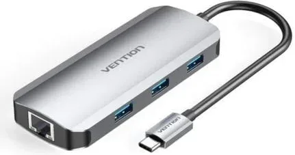 Docking USB Tipo-C Vention TOHHB/ 1xHDMI 4K/ 3xUSB/ 1xRJ45/ 1xUSB Tipo-C PD/ Gris