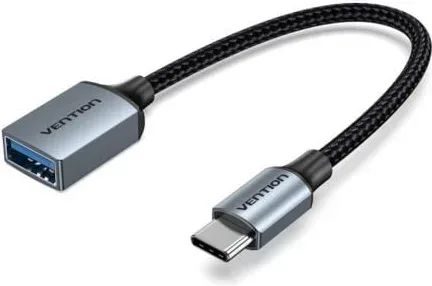 Cable USB 2.0 Tipo-C Vention CCXHB/ USB Tipo-C Macho - USB Hembra/ 15cm