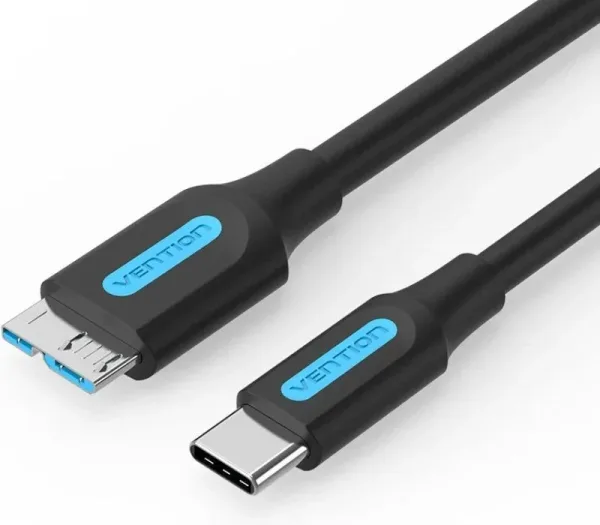 Cable USB 3.0 Vention CQABF/ microUSB Macho - USB Tipo-C Macho/ 5Gbps/ 1m/ Negro