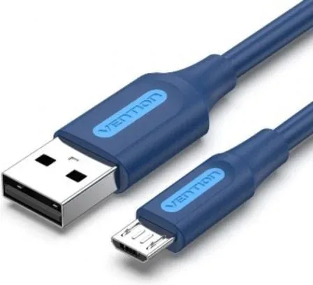 Cable USB 2.0 Vention COLLH/ USB Macho - MicroUSB Macho/ 480Mbps/ 2m/ Azul