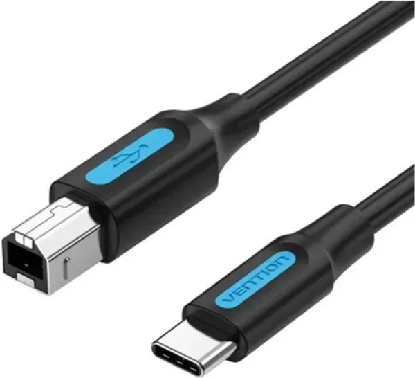 Cable USB 2.0 Tipo-C Vention CQUBH/ USB Tipo-B Macho - USB Tipo-C Macho/ 480Mbps/ 2m/ Negro