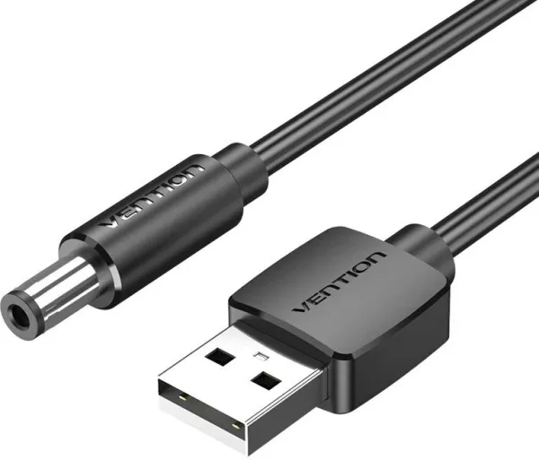 Cable Alimentación Vention CEYBD/ USB-A Macho - DC 5.5mm Macho/ 50cm/ Negro