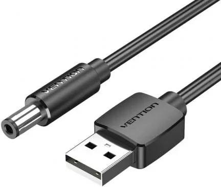 Cable Alimentación Vention CEYBF/ USB-A Macho - DC 5.5mm Macho/ 1m/ Negro