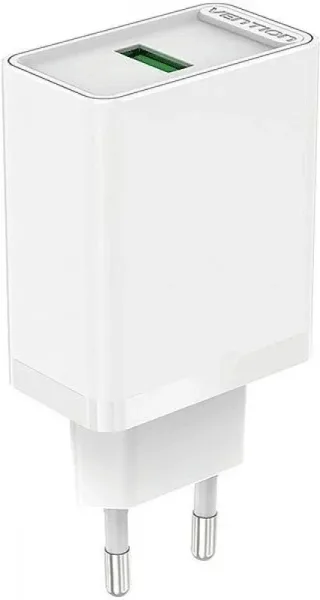 Cargador Pared 18W USB-A 3A Blanco Vention