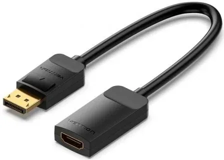 Cable Conversor Vention HBZBB/ DisplayPort Macho - HDMI 4K Hembra/ 15cm/ Negro