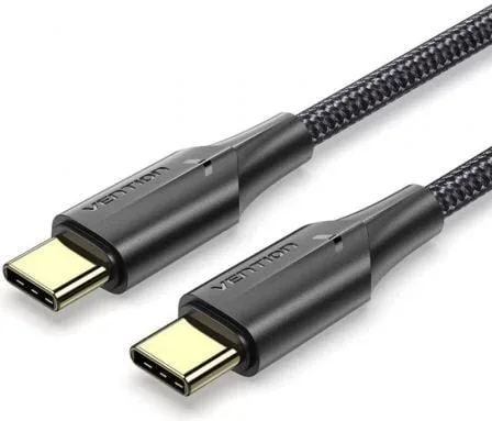 Cable USB 2.0 Tipo-C 3A Vention TAUBF/ USB Tipo-C Macho - USB Tipo-C Macho/ Hasta 60W/ 480Mbps/ 1m/ Negro