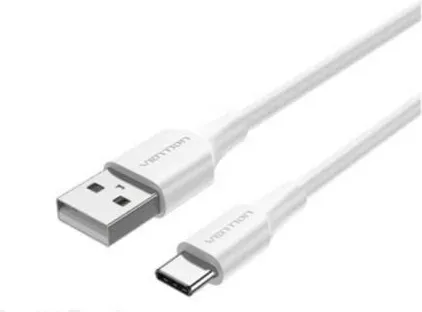 Cable USB 2.0 Tipo-C Vention CTHWH/ USB Tipo-C Macho - USB Macho/ 480Mbps/ 2m/ Blanco