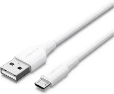 Cable USB 2.0 Vention CTIWG/ USB Macho - MicroUSB Macho/ Hasta 60W/ 480Mbps/ 1.5m/ Blanco