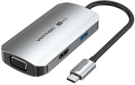 Docking USB Tipo-C Vention TQAHB/ 1xHDMI/ 1xUSB/ 1xVGA/ 1xUSB Tipo-C PD/ Gris