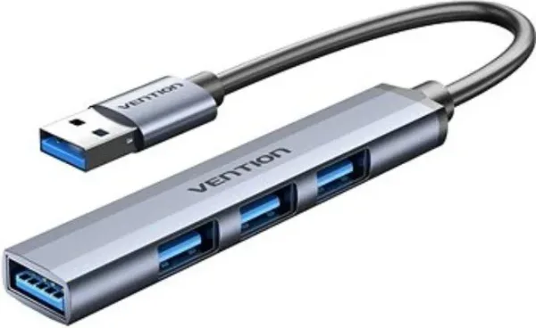 HUB 4 PUERTOS USB 3.0 4xUSB 0.15 M GRIS VENTION