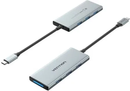 Docking USB Tipo-C Vention TOPHB/ 1xHDMI/ 3xUSB/ 1xLector Tarjetas SD y microSD/ Gris