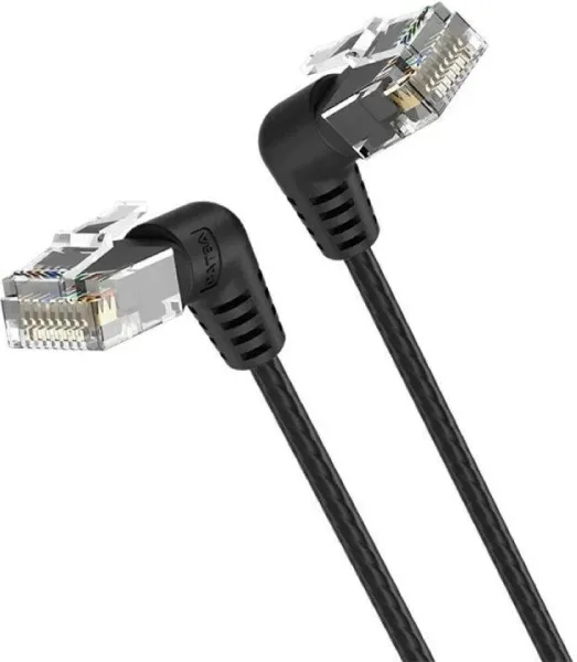 Cable de Red RJ45 UTP Vention IBOBD Cat.6A/ 50cm/ Cabeza Rotatoria 360º/ Negro