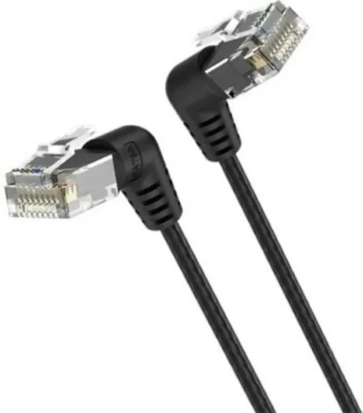Cable de Red RJ45 UTP Vention IBOBG Cat.6A/ 1.5m/ Cabeza Rotatoria 360º/ Negro