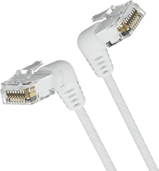 Cable de Red RJ45 UTP Vention IBOWF Cat.6A/ 1m/ Cabeza Rotatoria 360º/ Blanco
