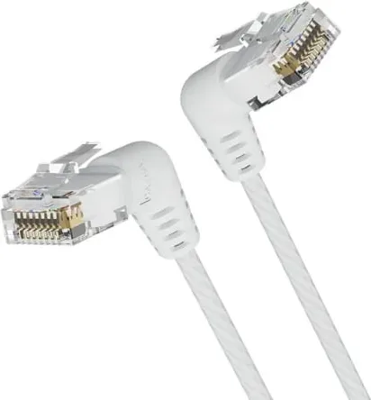 Cable de Red RJ45 UTP Vention IBOWI Cat.6A/ 3m/ Cabeza Rotatoria 360º/ Blanco