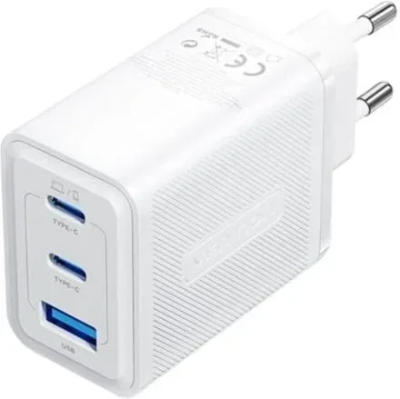 Cargador de Pared GaN Vention FERW0-EU/ 2xUSB Tipo-C/ 1xUSB/ 65W