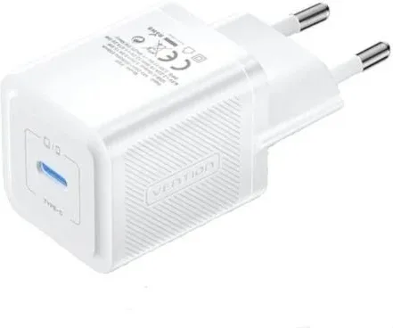 Cargador de Pared GaN Vention FEPW0-EU/ 1xUSB Tipo-C/ 20W
