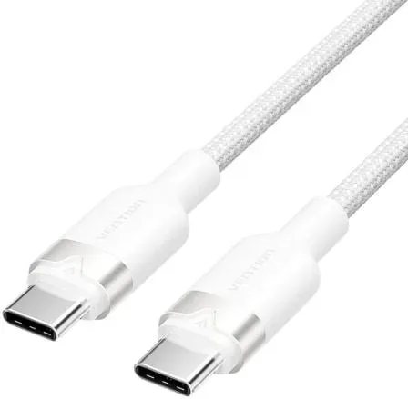 Cable USB 2.0 Tipo-C 3A Vention TRDWH/ USB Tipo-C Macho - USB Tipo-C Macho/ Hasta 60W/ 480Mbps/ 2m/ Blanco
