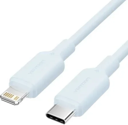 Cable USB 2.0 Tipo-C Lightning Vention LAKSF/ USB Tipo-C Macho - Lightning Macho/ Hasta 27W/ 480Mbps/ 1m/ Azul