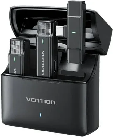 Micrófono Inalámbrico con Clip Vention NCAB0/ USB Tipo-C/ Incluye Receptor/ 2 unidades
