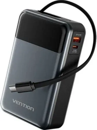 Powerbank 20000mAh Vention FHYB0/ 65W/ Gris/ Incluye Cable USB Tipo-C