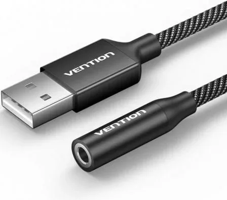 Conversor Vention CVEBC/ Jack 3.5 Hembra - USB Macho/ 1m/ Gris
