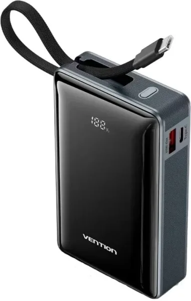 Powerbank 20000mAh Vention FKDM0/ 65W/ Gris/ Incluye Cable USB Tipo-C