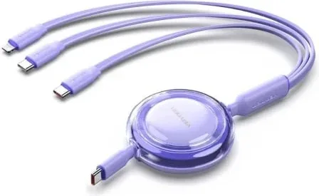 Cable USB Tipo-C 2.0 5A Vention TRKVBE/ USB Tipo-C Macho - 3x USB Tipo-C Macho/ Hasta 100W/ 480Mbps/ 1.1m/ Morado
