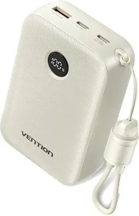 Powerbank 20000mAh Vention FKBN0-C/ 22.5W/ Beige/ Incluye Cable USB Tipo-C