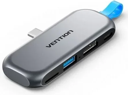 Docking Sin Cables USB Tipo-C Vention THYH0/ 1xUSB/ 1xHDMI/ 1xUSB Tipo-C PD/ 1xLector de Tarjetas/ Gris