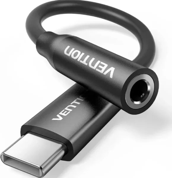 Adaptador Audio Vention BIIBA/ Jack 3.5 Hembra - USB Tipo-C Macho/ 10cm/ Negro