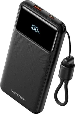 Powerbank 10000mAh Vention XGYB0-39-TY/ 22.5W/ Negro/ Incluye Cable USB Tipo-C
