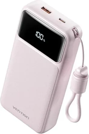 Powerbank 20000mAh Vention XGYP0-40-TY/ 22.5W/ Rosa/ Incluye Cable USB Tipo-C